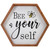 16" Wooden Framed "Bee Yourself" Metal Sign Spring Wall or Tabletop Decor - IMAGE 1