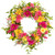 Gerbera Daisy, Berries and Daisy Floral Spring Wreath - 23" - Pink/Yellow - IMAGE 2
