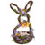 14.5" Purple and Green Artificial Floral Bunny Shaped Basket - IMAGE 3