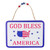 8.75" Metal Patriotic "GOD BLESS AMERICA" Sign with Stars Wall Decor - IMAGE 1