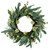 Eucalyptus and Sweet Gum Flowers Twig Spring Wreath - 24" - Green and White - IMAGE 1