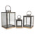 Set of 3 Bronze Glass Candle Lanterns With a Latch Hook Lock - 21" - IMAGE 1