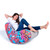 37" Graffiti Design Flocked Inflatable Lounge Chair - IMAGE 2