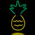 LED Pineapple Neon Lighted Wall Art - 16" - Yellow and Green - IMAGE 1