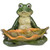 Frog Holding Leaf Birdfeeder Outdoor Garden Statue - 14" - IMAGE 1