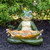 Frog Holding Leaf Birdfeeder Outdoor Garden Statue - 14" - IMAGE 2
