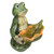Frog Holding Leaf Birdfeeder Outdoor Garden Statue - 14" - IMAGE 3
