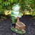 11.5" Green Frog Pushing Wheelbarrow Outdoor Garden Statue - IMAGE 2