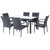 7-Piece Nassau Black Woven Resin Wicker Outdoor Patio Dining Set - IMAGE 1