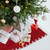 Shell Stitching Christmas Tree Skirt - 26" - Red and White - IMAGE 2