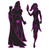 Club Pack of 12 Black and Purple Evil Villain Couple Silhouette Cutouts Decors 36" - IMAGE 1