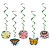 Club Pack of 30 Multi-Color Flower and Butterfly Spiral Whirls 40" - IMAGE 1