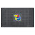 19.5" x 31.25" Black and Blue NCAA University of Kansas Jayhawks Medallion Outdoor Door Mat - IMAGE 1