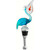 4.75" Blue and Clear Pelican With Fish Design Hand Blown Bottle Stopper - IMAGE 1