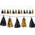 Club Pack of 12 Decorative Holiday Black and Gold Metallic Tassel Garland 8’ - IMAGE 1