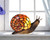 5.75" Vibrantly Colored Mosaic Pattern Snail Shape Accent Lamp - IMAGE 2