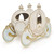 Club Pack of 12 White and Gold 3-D Cinderella Pumpkin Carriage Centerpieces 11" - IMAGE 1