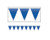 Pack of 12 Blue Bandana Pennant Banner Hanging Party Decorations 12' - IMAGE 1