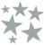 72-Piece Silver Glittered Foil Star Cutouts Party Decorations 5"-12" - IMAGE 1