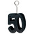 Pack of 6 Black Glittered "50" Photo and Balloon Holder Decorations 6 oz - IMAGE 1