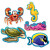 Club Pack of 240 Multi-Color Under the Sea Mini Luau Cutouts 5" - IMAGE 1