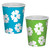 Club Pack of 96 Blue and Green Hibiscus Disposable Paper Drinking Party Tumbler Cups 9 oz. - IMAGE 1