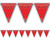 Club Pack of 12 Red and Black Bandana Pennant Hanging Banner Decors 12' - IMAGE 1
