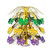 Pack of 6 Purple and Gold Mardi Gras Mask Cut-Out Cascade Table Centerpiece Decoras 18" - IMAGE 1