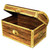 Club Pack of 12 Brown and Gold Pirate Birthday Party Treasure Chest Box Decors 8" - IMAGE 1