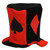 Club Pack of 12 Red and Black Men Adult Casino Night Card Suit Fabric Costume Party Hats - One Size - IMAGE 1