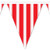 Striped Pennant Banner Hanging Party Decorations - 12' - Red and White - Pack of 12 - IMAGE 2