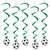 Pack of 6 Green and White Soccer Ball with Dizzy Dangler Hanging Party Decors 40" - IMAGE 1