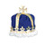 Club Pack of 12 Blue Royal King's Crown Party Hats - IMAGE 1