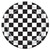 Pack of 96 Black and White Checkered Disposable Dinner Plates 9" - IMAGE 1