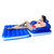 74" Blue Convertible Lounge Chair Inflatable Swimming Pool Float - IMAGE 1