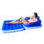 74" Blue Convertible Lounge Chair Inflatable Swimming Pool Float - IMAGE 1