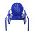 Outdoor Retro Metal Tulip Glider Patio Chair, Blue - IMAGE 1