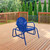 Outdoor Retro Metal Tulip Glider Patio Chair, Blue - IMAGE 2