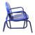 Outdoor Retro Metal Tulip Glider Patio Chair, Blue - IMAGE 4
