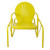 Outdoor Retro Metal Tulip Glider Patio Chair, Yellow - IMAGE 1