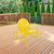 Outdoor Retro Metal Tulip Glider Patio Chair, Yellow - IMAGE 2