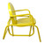 Outdoor Retro Metal Tulip Glider Patio Chair, Yellow - IMAGE 4