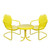 3-Piece Retro Metal Tulip Chairs and Side Table Outdoor Set, Yellow - IMAGE 1