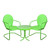 3-Piece Retro Metal Tulip Chairs and Side Table Outdoor Set, Lime Green - IMAGE 1