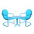 3-Piece Retro Metal Tulip Chairs and Side Table Outdoor Set, Sky Blue - IMAGE 1
