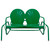 2-Person Outdoor Retro Tulip Steel Double Glider Chair, Green - IMAGE 1