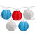 10-Count Red, White and Blue 4th of July Paper Lantern Lights, 8.5ft White Wire - IMAGE 2