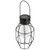 9.5" Black Geometric Oblong Outdoor Hanging Solar Lantern with Handle - IMAGE 1