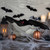 30" Hanging Halloween Bat Decoration with Lighted Red Eyes - IMAGE 2