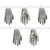 LED Zombie Hands Halloween Light Set - Clear Lights - 3' Clear Wire - 6ct - IMAGE 2